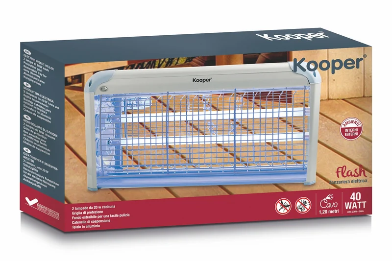 Zanzariera Elettrica 2 Lampade 40W Kooper Flash
