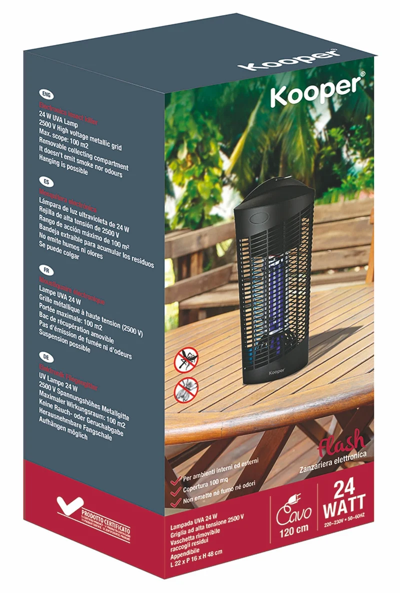 Zanzariera Elettrica Lampada 24W Kooper Flash