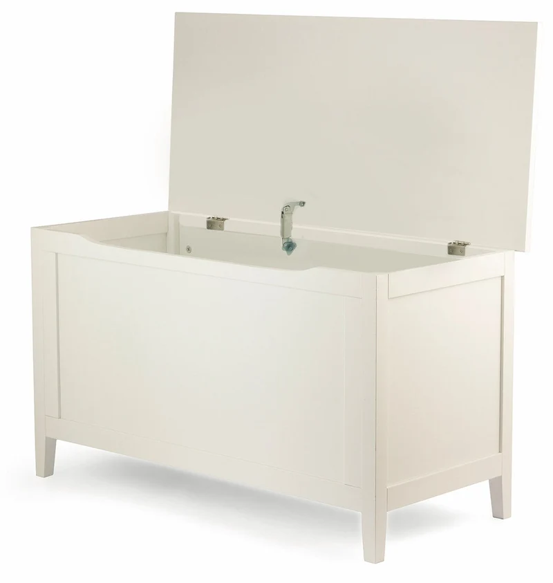 Baule Cassapanca Contenitore 90x40x50,5 cm in Legno Soriani Bianco