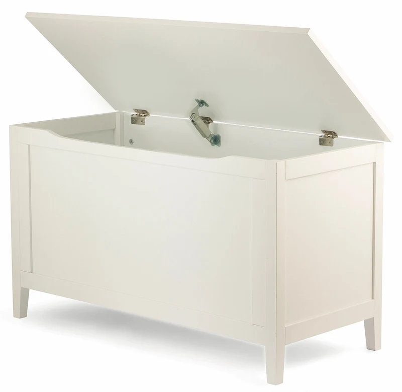 Baule Cassapanca Contenitore 90x40x50,5 cm in Legno Soriani Bianco