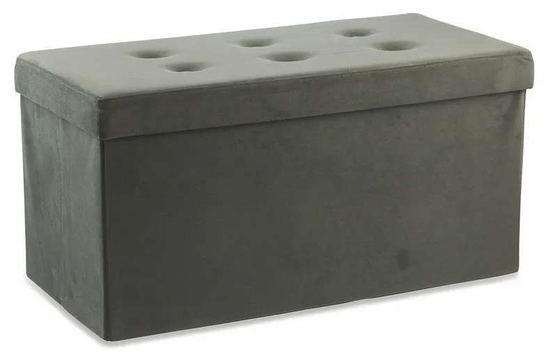 Baule Cassapanca Pouf Contenitore in Velluto Soriani Grigio