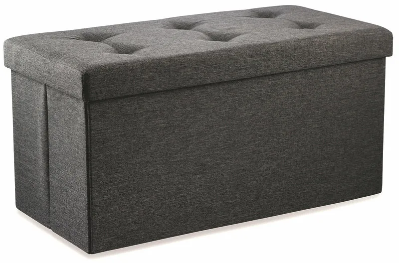 Baule Cassapanca Pouf Contenitore in Polyestere Soriani Antracite