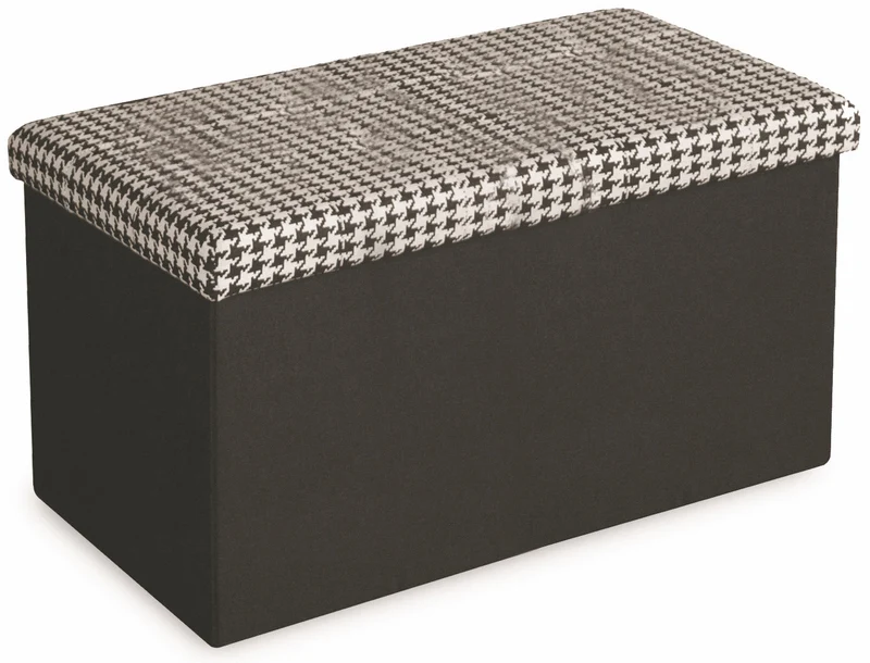 Baule Cassapanca Pouf Contenitore in MDF Soriani Pied de Poule