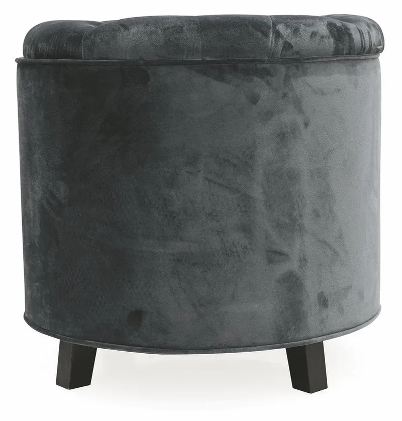 Pouf Poggiapiedi Contenitore Ø55x55 cm in Velluto Soriani Grigio Scuro