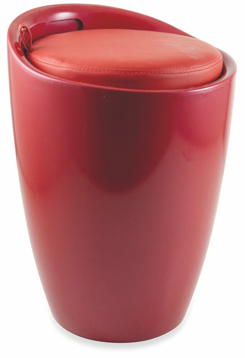 Pouf Sgabello Contenitore Ø37x45,5 cm in ABS Soriani Rosso