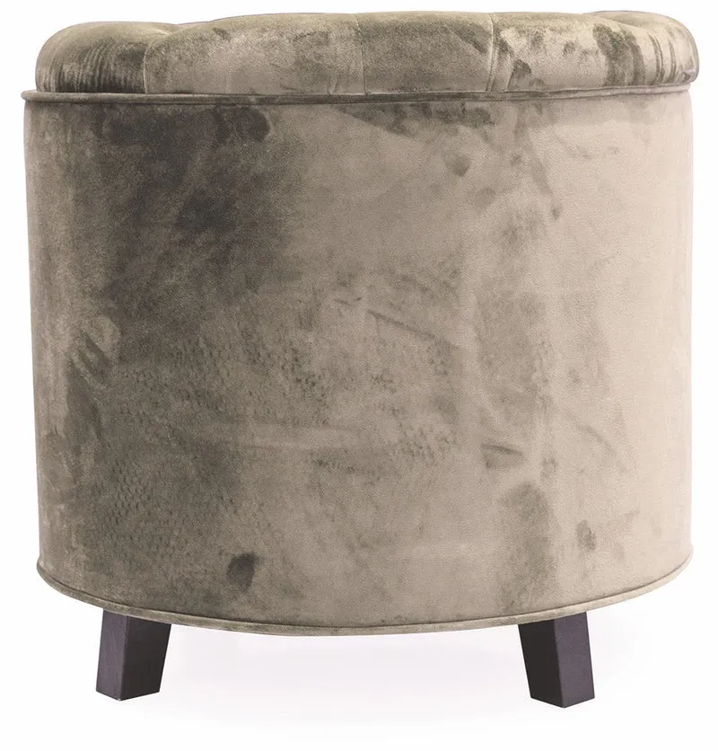Pouf Poggiapiedi Contenitore Ø55x55 cm in Velluto Soriani Tortora