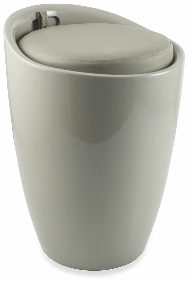 Pouf Sgabello Contenitore Ø37x45,5 cm in ABS Soriani Tortora