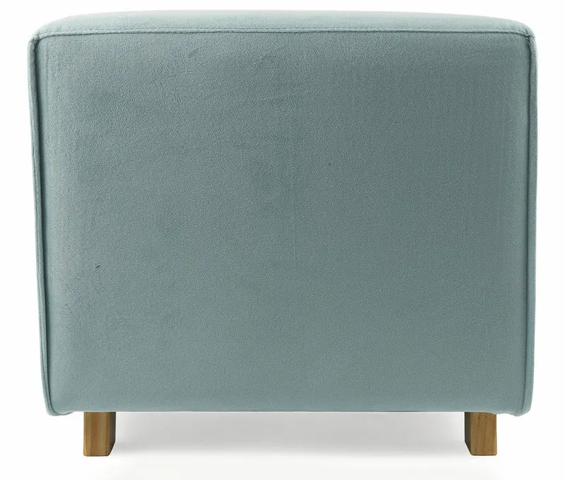 Pouf Poggiapiedi Sgabello Quadrato 47x47x42 cm in Velluto Soriani Celeste