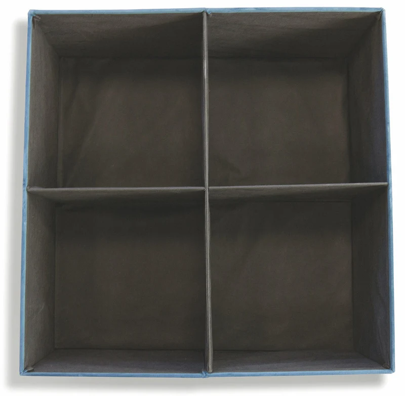 Pouf Poggiapiedi Contenitore 76x75x37,5 cm in Velluto Soriani Blu