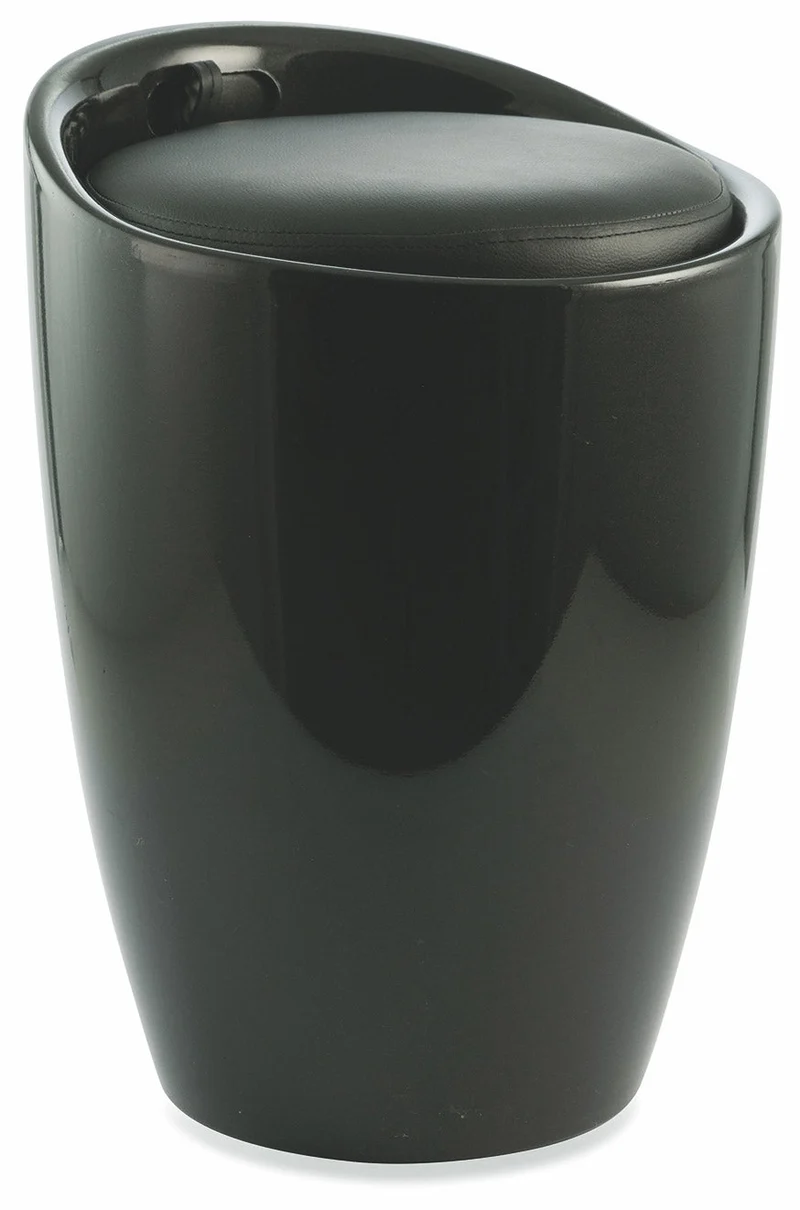 Pouf Sgabello Contenitore Ø37x45,5 cm in ABS Soriani Nero