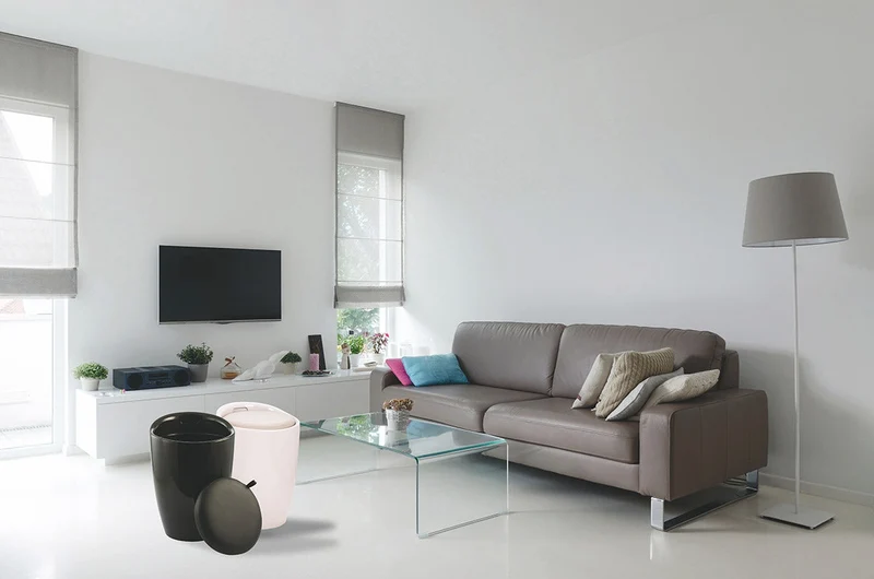 Pouf Sgabello Contenitore Ø37x45,5 cm in ABS Soriani Nero