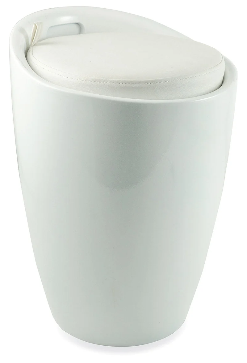 Pouf Sgabello Contenitore Ø37x45,5 cm in ABS Soriani Bianco