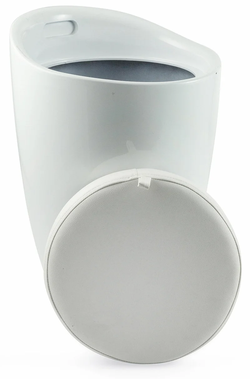 Pouf Sgabello Contenitore Ø37x45,5 cm in ABS Soriani Bianco