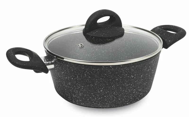 Batteria di Pentole 7 Pezzi in Alluminio Antiaderente Induzione Effetto Pietra Villa du0026#39;Este Home Tivoli Galaxy