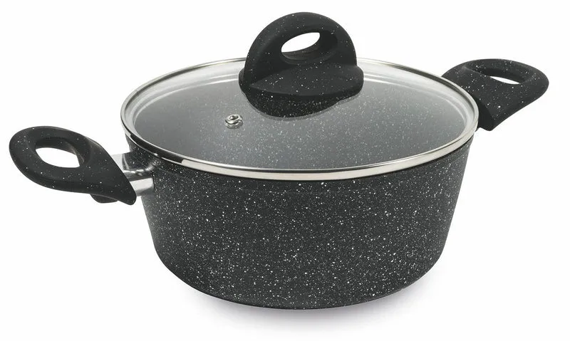 Batteria di Pentole 10 Pezzi in Alluminio Antiaderente Induzione Effetto Pietra Villa du0026#39;Este Home Tivoli Galaxy