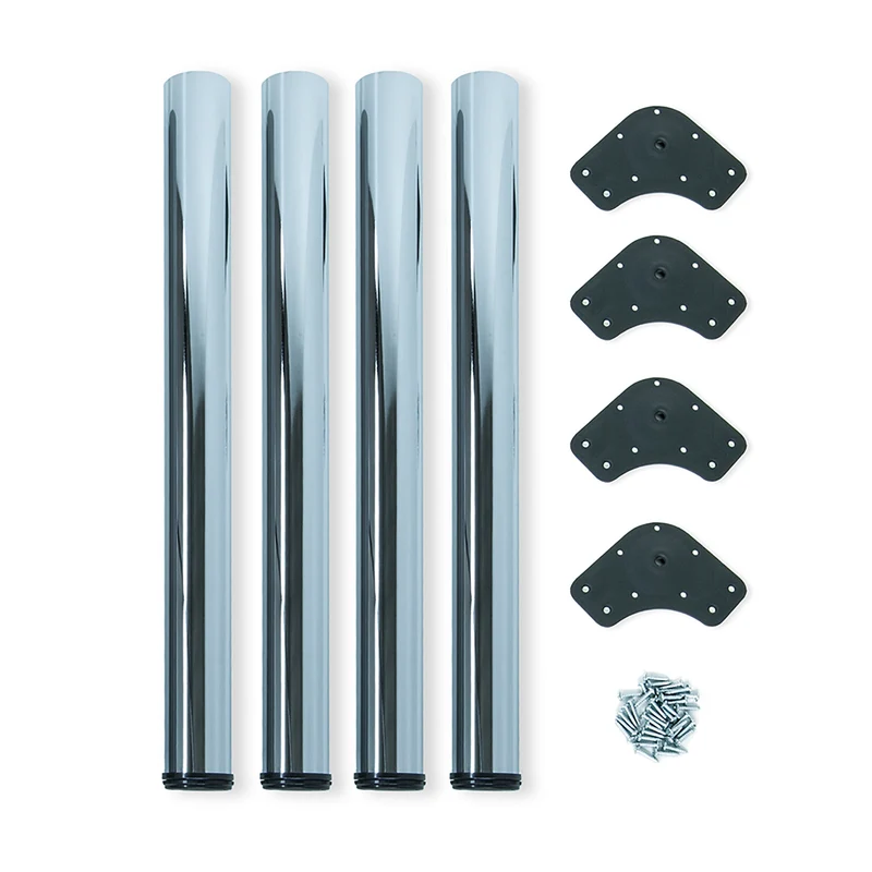 Kit 4 Gambe per Tavolo Regolabili Ø6x71/73 cm in Acciaio Cromato Emuca