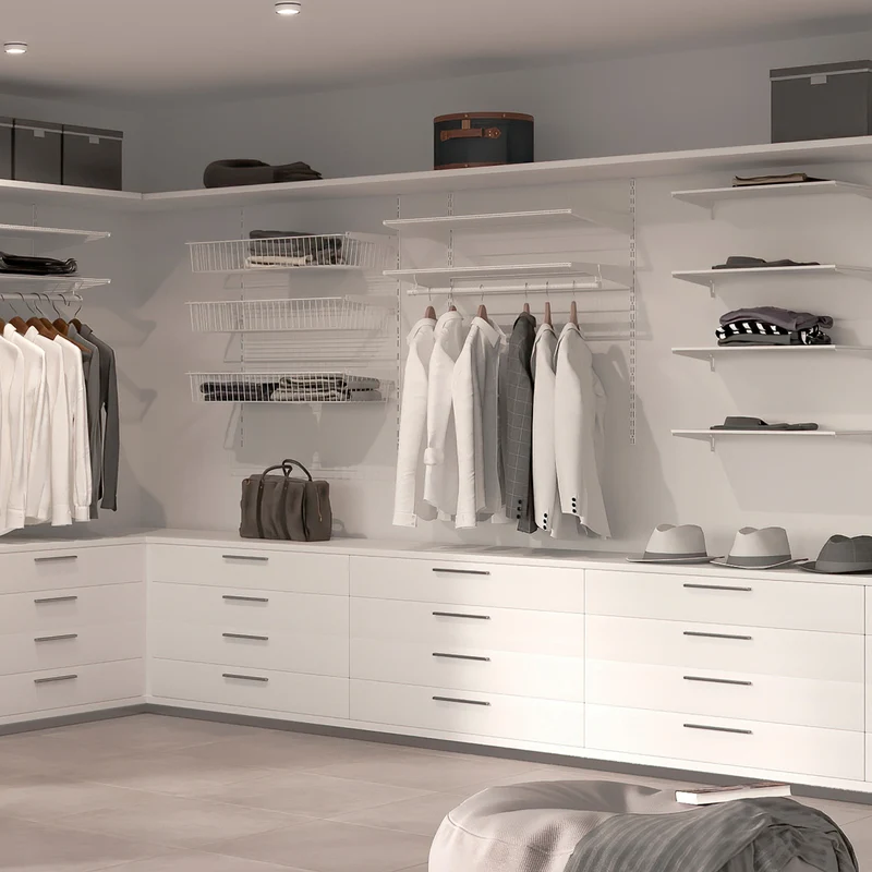 Kit per Fissaggio Mensole 230 mm in Acciaio Emuca Bianco