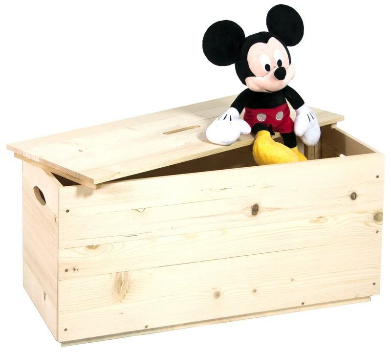Baule 60x35x35 cm in Legno Massello Grezzo Fumer