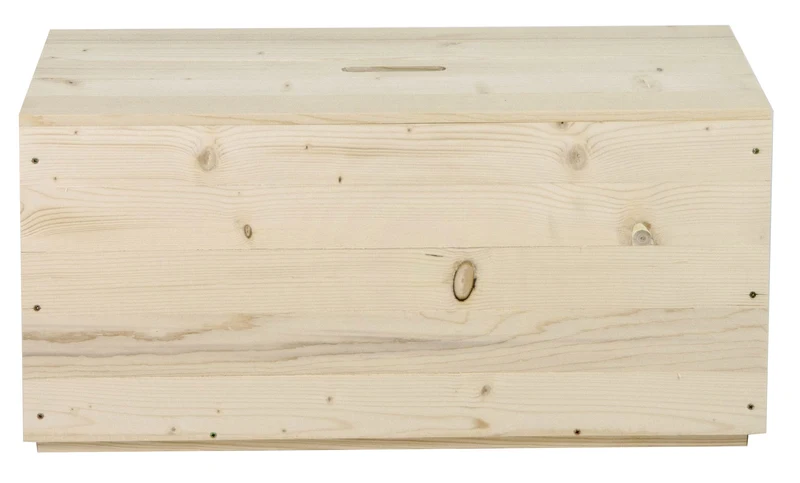 Baule 60x35x35 cm in Legno Massello Grezzo Fumer