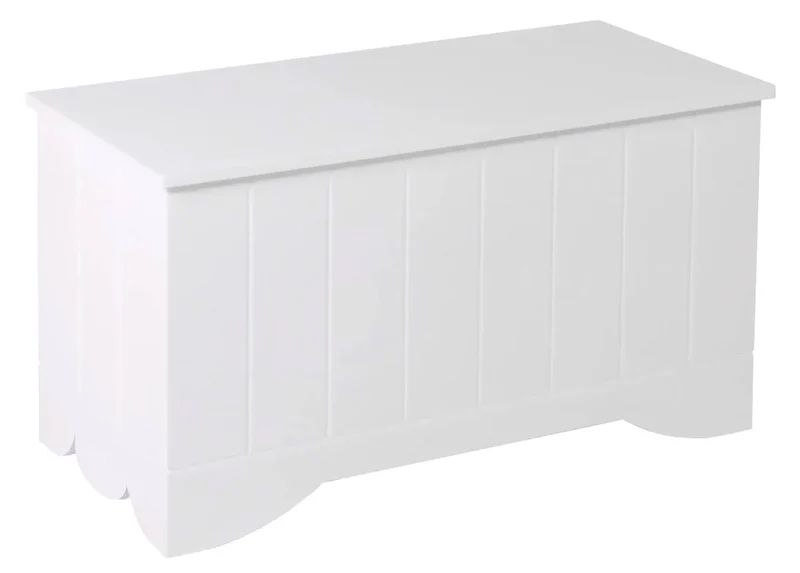 Cassapanca Baule Rettangolare in MDF 85x40x45 cm Fumer Florence Bianca