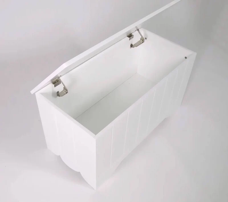 Cassapanca Baule Rettangolare in MDF 85x40x45 cm Fumer Florence Bianca