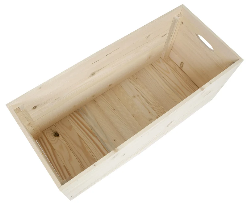 Baule 80x35x35 cm in Legno Massello Grezzo Fumer