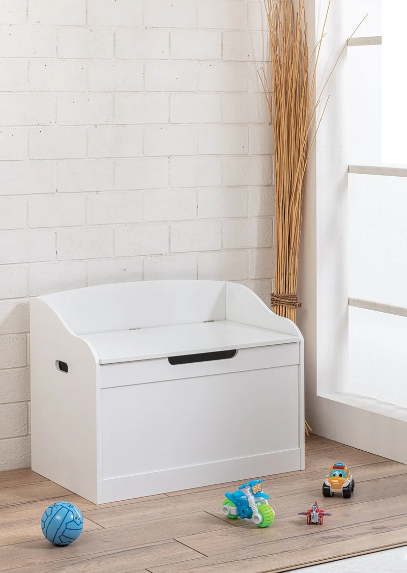 Cassapanca Baule Rettangolare 80x50x60 cm in MDF Fumer Gaia Bianca