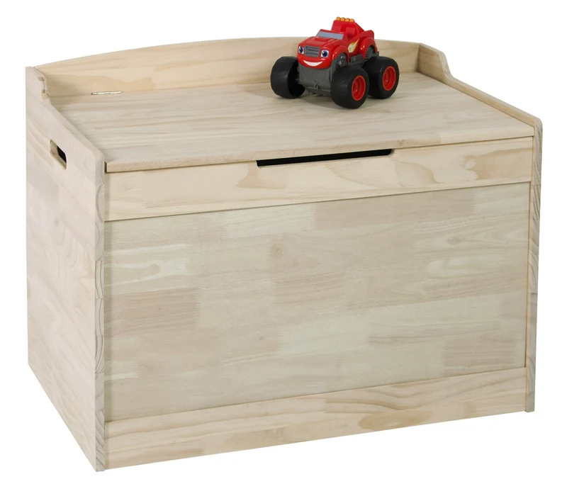 Cassapanca Baule Rettangolarein Legno Pino Grezzo 80x50x60 cm Fumer Sophie