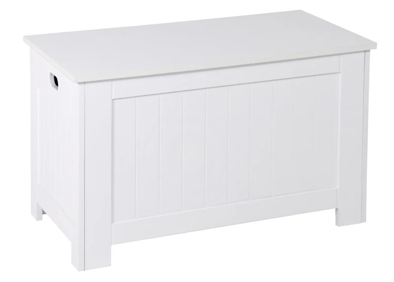 Cassapanca Baule Rettangolarein MDF 81x40x46,5 cm Fumer Valentina Bianca