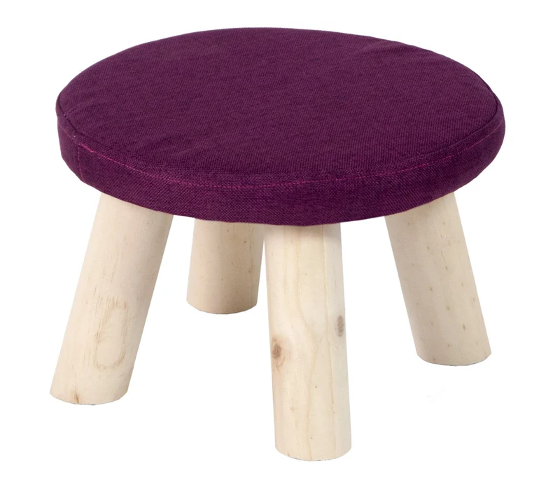 Pouf in Tessuto e Legno di Pino 29x29x20 cm Fumer Jimmy Prugna