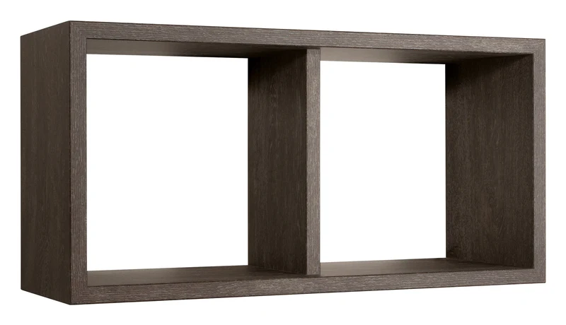 Mensola Rettangolare 2 Scomparti da Parete 70x30x23,7 cm in Fibra di Legno Morgana Maxi Rovere Scuro