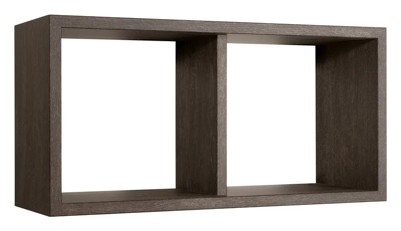 Mensola Rettangolare 2 Scomparti da Parete 70x30x23,7 cm in Fibra di Legno Morgana Maxi Rovere Scuro