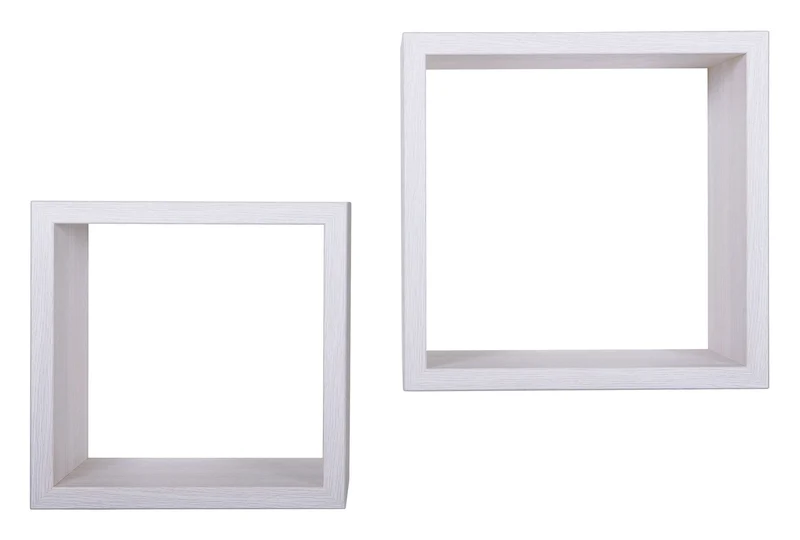 Set 2 Mensole Cubo da Parete Quadrato in Fibra di Legno Q-Bis Maxi Rovere Imperiale