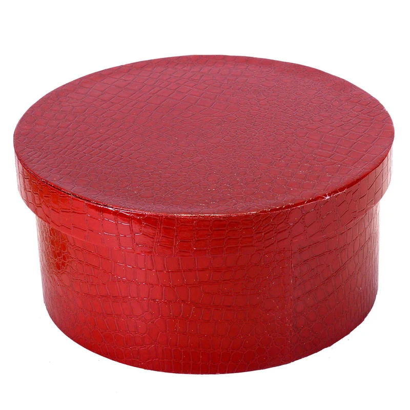 Set 3 Scatole in Similpelle rosso tondo
