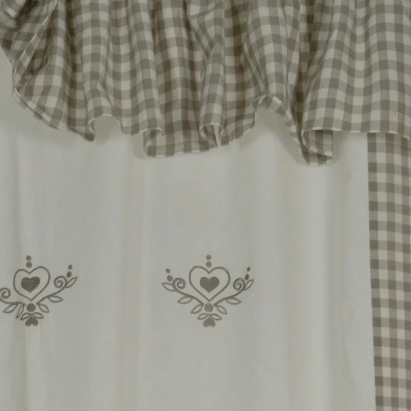 Tenda in tessuto simple heart con mantovana cm 140x300