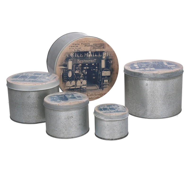Set 5 Barattoli tonde coffee cm Ø20xh19