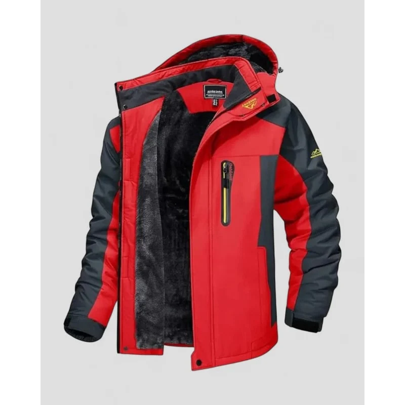 Men's Winter Jackets with Fleece Lining Water-Resistant Shell and Hood