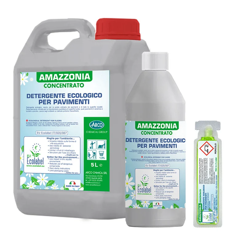 Manutentore Ecolabel concentrato inodore per pavimenti Arco Chimica Amazzonia Concentrato Inodore 4x5 kg DISPONIBILE IN 10 GIORNI LAVORATIVI