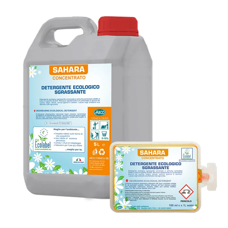 Sgrassante concentrato Ecolabel Arco Chimica Sahara Concentrato 4x5 kg DISPONIBILE IN 10 GIORNI LAVORATIVI