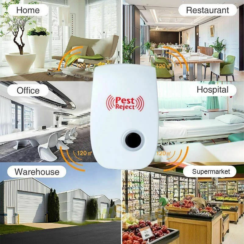 Ultrasonic Pest Repeller with LED Light for Indoor Electronic Rodent and Bug Control