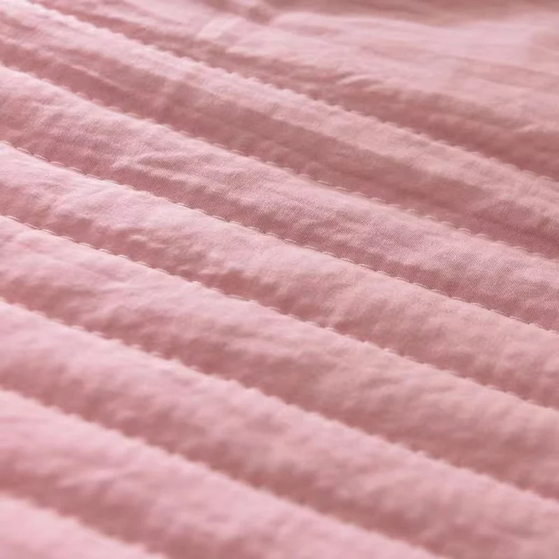 Cooling Throw Blanket with Channel-Quilted Design and Contrast Border