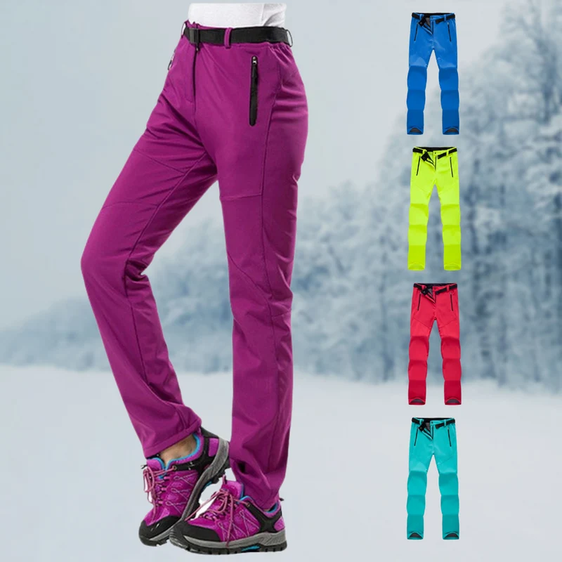 Women's Hiking Pants with Fleece Lining and Softshell for Trekking Climbing Outdoor Adventures