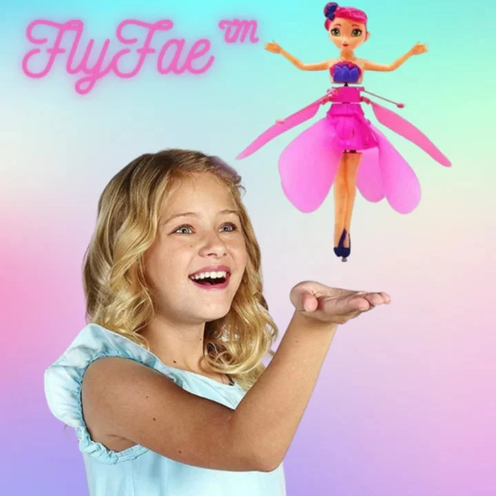 Flying Fairy Doll with Hand Controlled LED Lights and Spinning Propeller Wings
