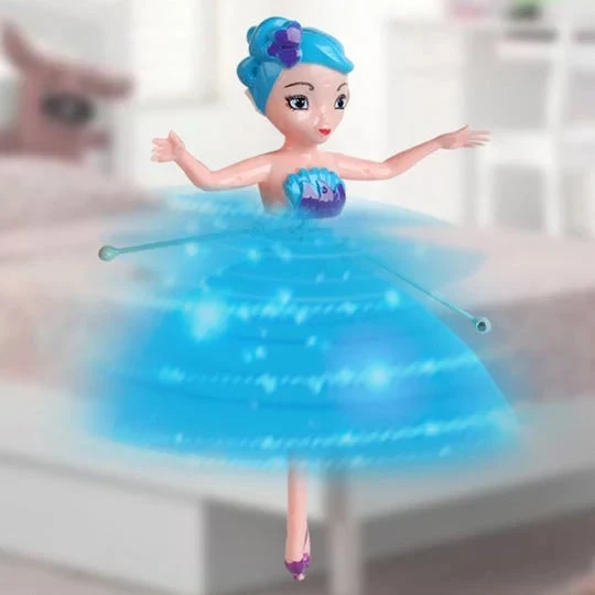 Flying Fairy Doll with Hand Controlled LED Lights and Spinning Propeller Wings