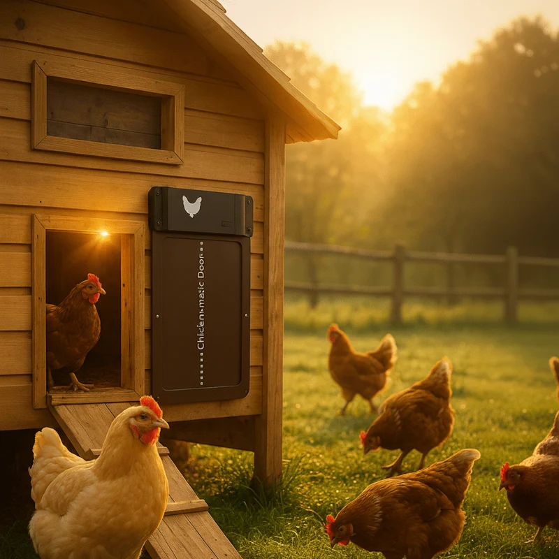Automatic Chicken Coop Door with Light Sensor and Weatherproof Sliding Panel