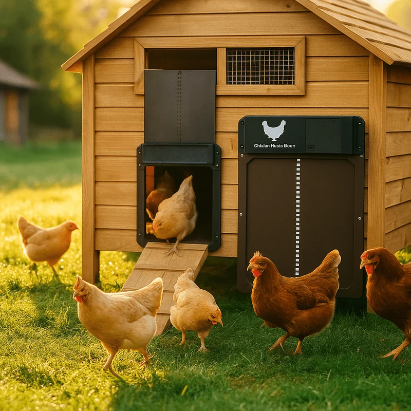 Automatic Chicken Coop Door with Light Sensor and Weatherproof Sliding Panel