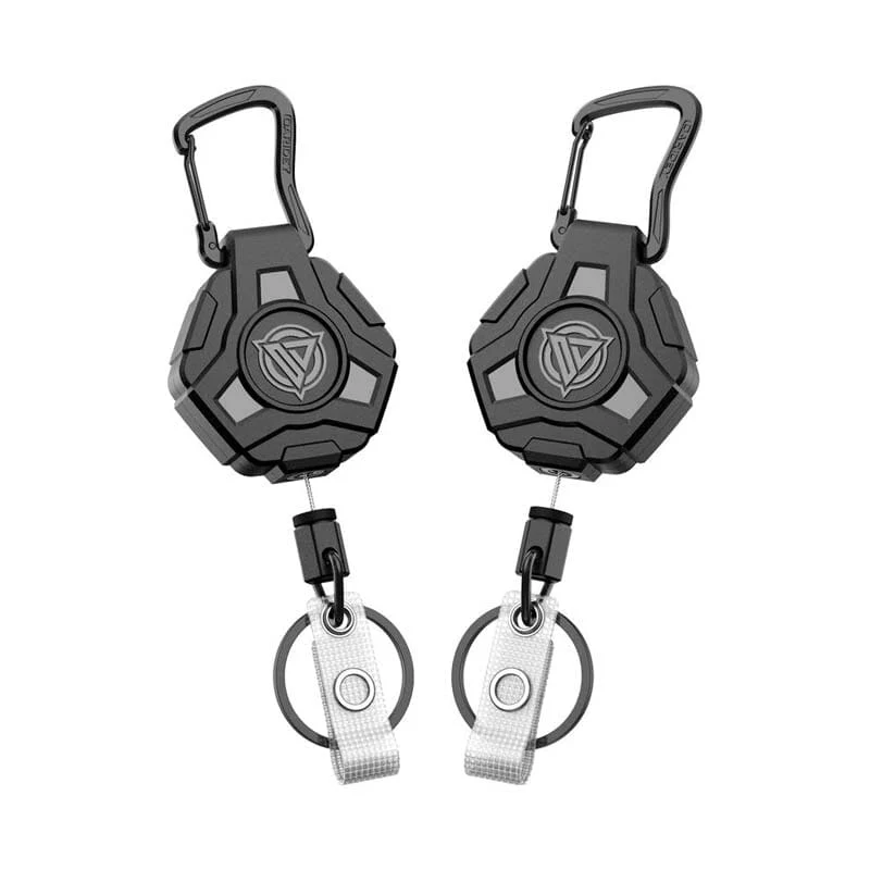 Retractable Badge Reels with Carabiner Keychain and Heavy Duty Steel Wire Cord