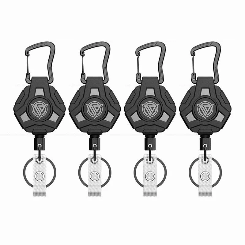 Retractable Badge Reels with Carabiner Keychain and Heavy Duty Steel Wire Cord