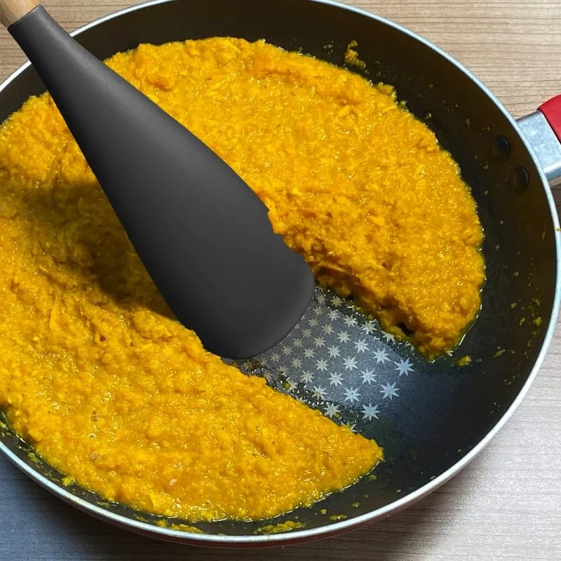 Silicone Spatula Spoon with Wooden Handle and Heat Resistant Tool Rest