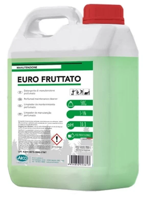 Detergente di manutenzione per pavimenti fruttato Arco Chimica Euro Fruttato 5 kg DISPONIBILE IN 10 GIORNI LAVORATIVI